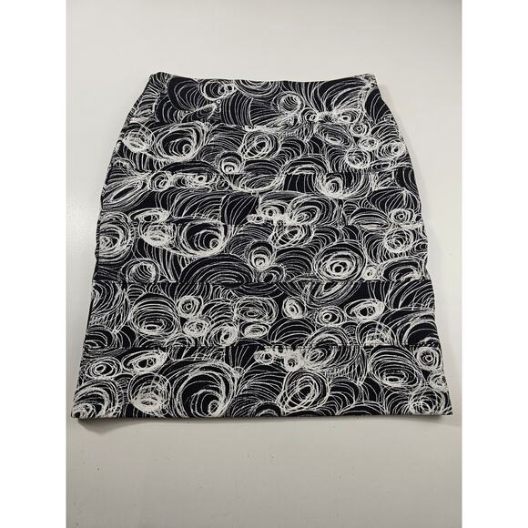 Alfani size medium lined stretch geometric skirt short white black whimisgoth - Picture 2 of 7